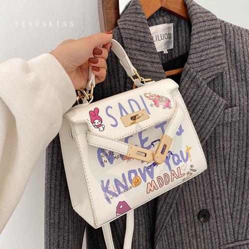 俏皮時尚可愛塗鴉單肩凱莉包-VKS520-包包