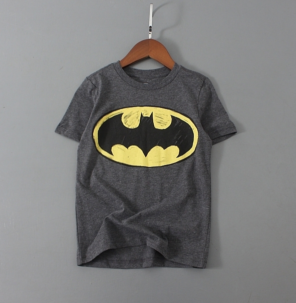 KB21Y-0524-119-男童蝙蝠俠經典logo印花短袖上衣-童裝