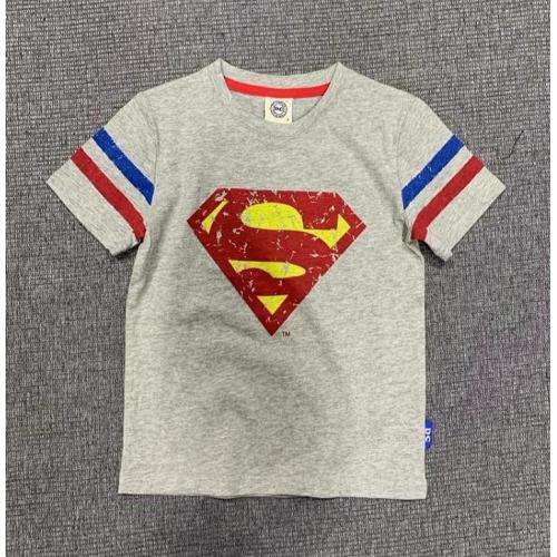 KB21Y-0524-106-男童超人經典logo做舊雙面印花短袖上衣-童裝