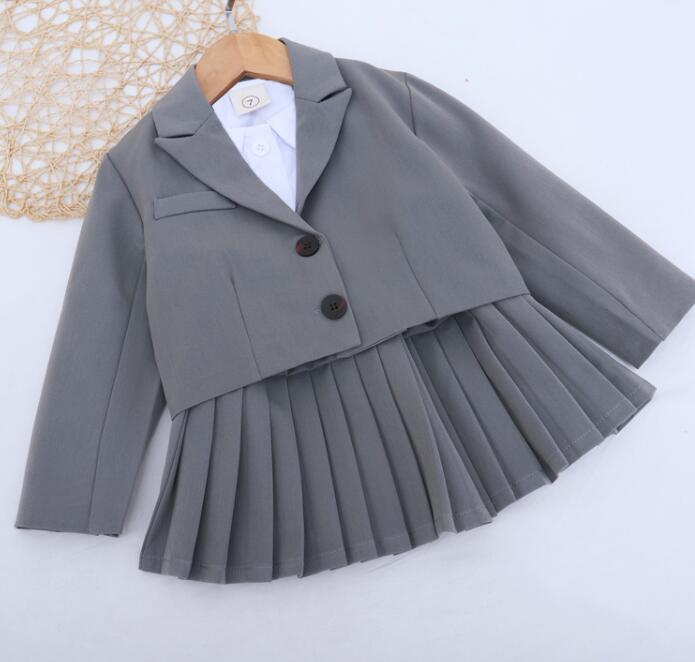 韓版童裝-CA-1123-022-套裝(外套+裙子)