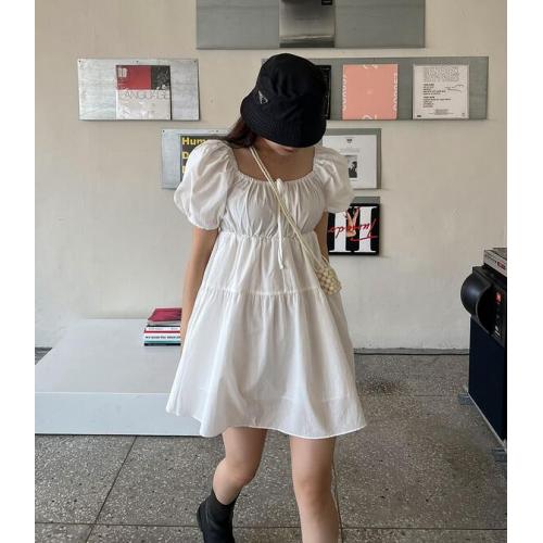 HOT-膨膨袖迷你連身裙-KW-0615-189-連身裙